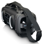 Lenco Stänksäker Bluetooth®-högtalare FM-radio USB och micro SD med ljuseffekter Svart Lenco Stänksäker Bluetooth®-högtalare FM-radio USB och micro SD med ljuseffekter Svart