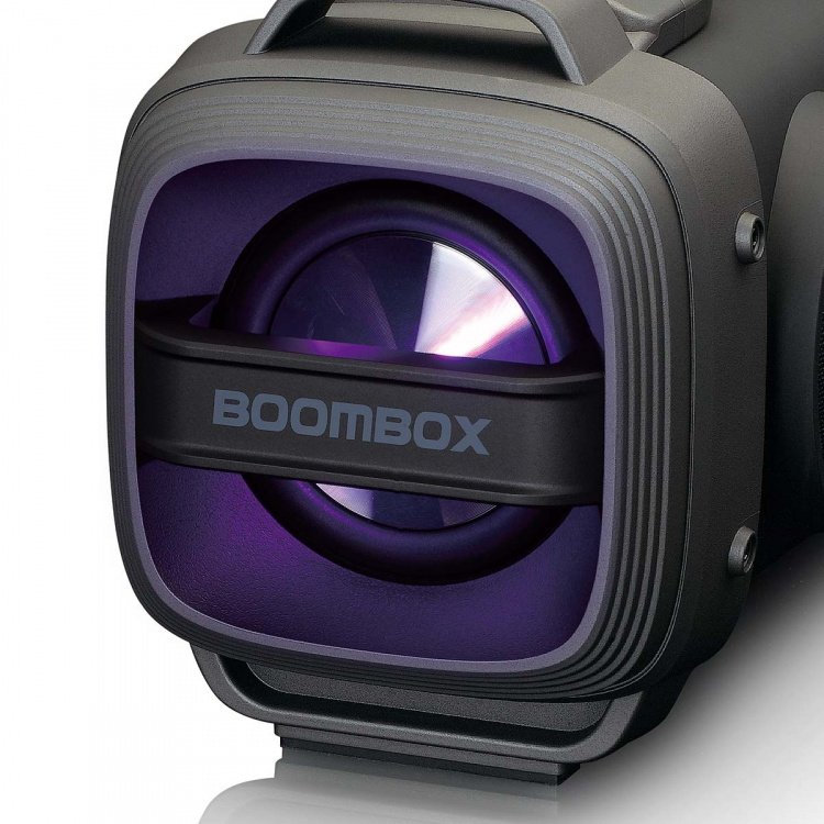 Lenco Stänksäker Bluetooth®-högtalare FM-radio USB och micro SD med ljuseffekter Svart Lenco Stänksäker Bluetooth®-högtalare FM-radio USB och micro SD med ljuseffekter Svart