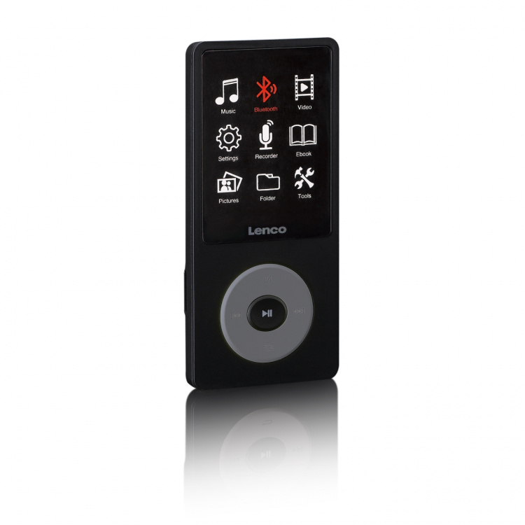 Lenco MP3/MP4-spelare med Bluetooth® och 8 GB internminne Svart