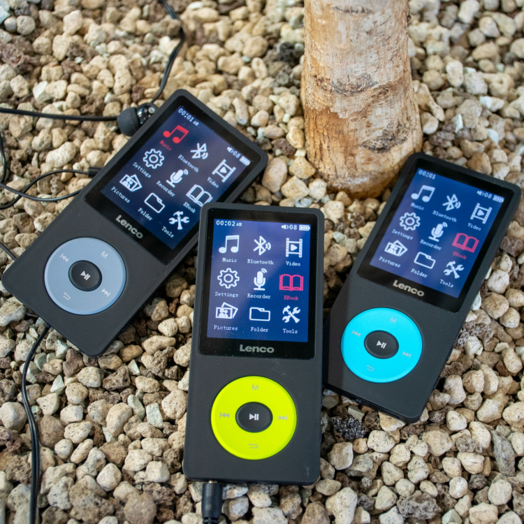Lenco MP3/MP4-spelare med Bluetooth® och 8 GB internminne Blå Lenco MP3/MP4-spelare med Bluetooth® och 8 GB internminne Blå