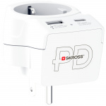 SKROSS Reseadapter Europa till USA m.fl. USB-A/USB-C 20W PD Jordad