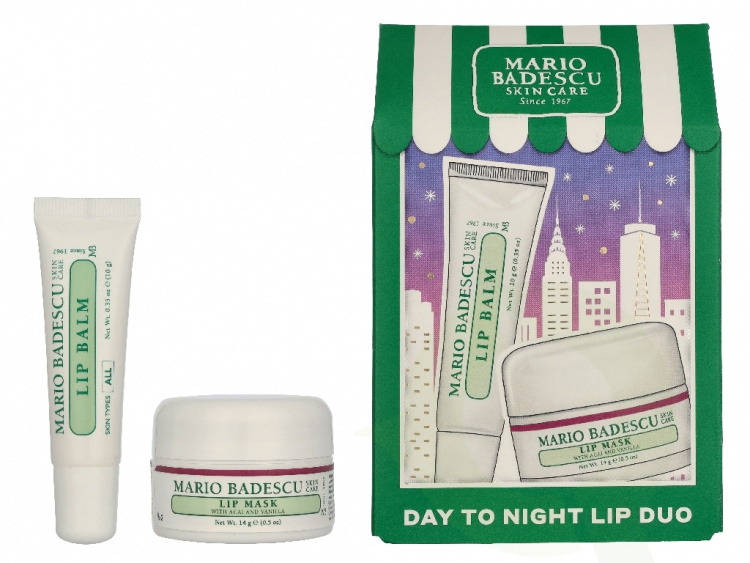Mario Badescu Day To Night Lip Duo Set 24 g Lip Mask Acai Vanilla 14g/Lip Balm 10g