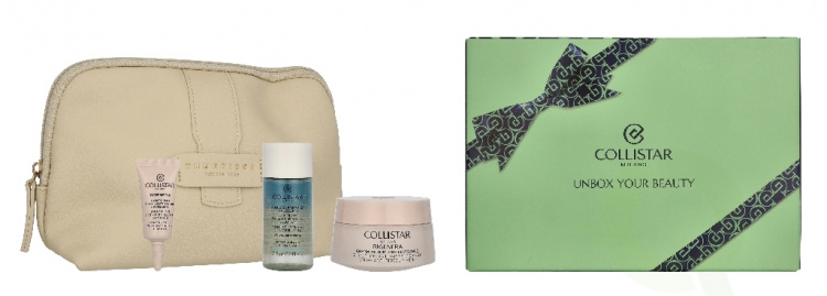 Collistar Rigenera Set 90 ml Rigenera Smoothing Anti-Wrinkle Cream 50 ml / Mini Bifase Cleanser 35 ml / Mini Rigenera Eye Contour 5 ml / Pouch