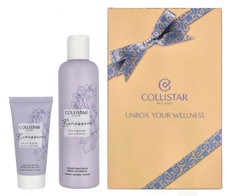 Collistar Benessere Fig And Wisteria Set 300 ml Shower Cream Milk 250 ml / Melting Body Butter 50 ml