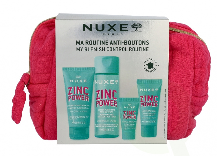 Nuxe Zinc Power Travel Kit 100 ml Cleansing Gel 50Ml/Toner 30Ml/Serum 5Ml/Fluid 15Ml