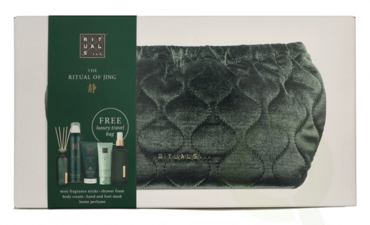 Rituals Jing Large Giftset 690 ml Home Perfume 200ml/Body Cream 150ml/Foaming Shower Gel 200ml/Mini Fragrance Sticks 70ml/Night Hand & Foot Mask 70ml