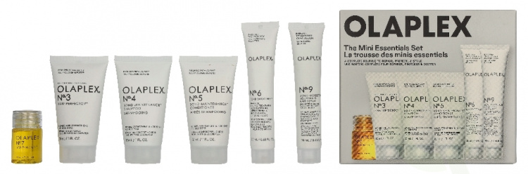 Olaplex The Mini Essentials Holiday Set 137.5 ml No.3 Hair Perfection 30ml/No.4 Shampoo 30ml/No.5 Conditioner 30ml/No.9 Bond Protector 20ml/ Bond Smoother 20ml/ Bonding Oil 7.5ml