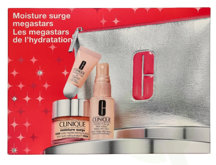 Clinique Moisture Surge Value Set 87 ml Moisture Surge 100-Hour Auto-Replenishing Hydrator 50ml/Moisture Surge Face Spray 30ml/Moisture Surge Lip Hydro-Plump Treatment 7ml