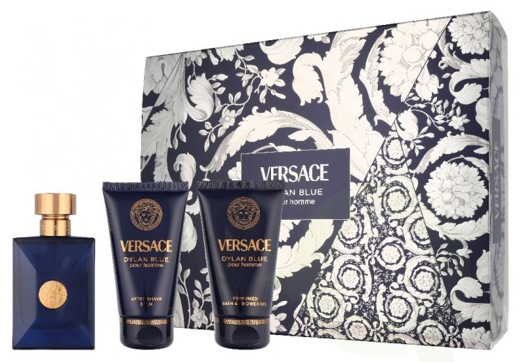 Versace Dylan Blue Pour Homme Giftset 150 ml Edt Spray 50ml/Bath & Shower Gel 50ml/Aftershave Balm 50ml