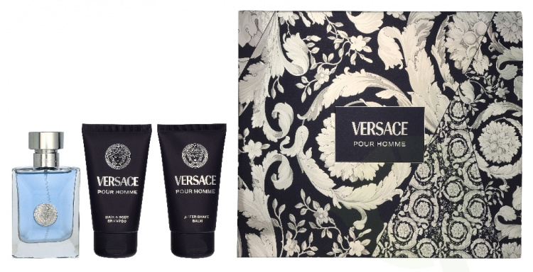 Versace Pour Homme Giftset 150 ml Edt Spray 50ml/Aftershave Balm 50ml/Hair & Body Shampoo 50ml