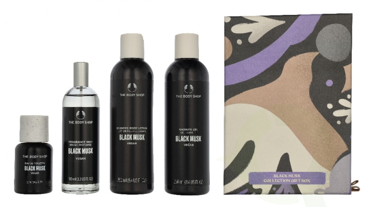 The Body Shop G4 Black Musk Giftset 660 ml Edt Spray 60ml/Black Musk Shower Gel 250ml/Body Lotion 250ml/Fragrance Mist 100ml