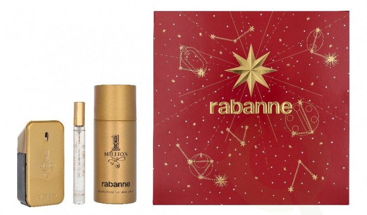 Paco Rabanne 1 Million Giftset 210 ml Edt Spray 50ml/Deo Spray 150ml/Edt Spray 10ml