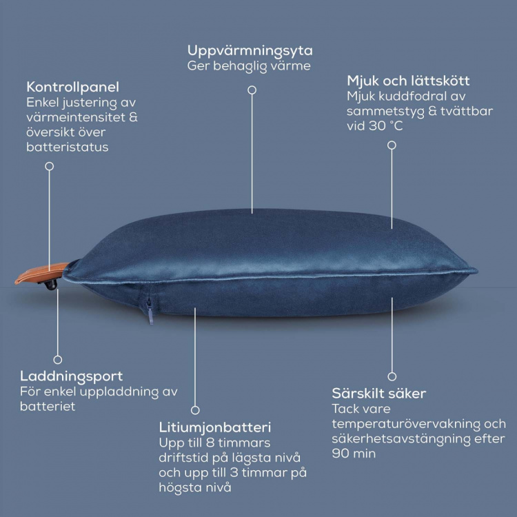 Beurer Värmekudde HK 77 Sladdlös komfort Obsidian-Blue