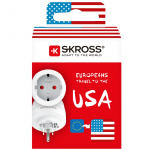 SKROSS Reseadapter Europa till USA m.fl. Jordad