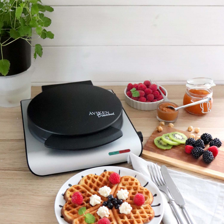 Åviken Våffeljärn 907.2 Keramiskt, Silver