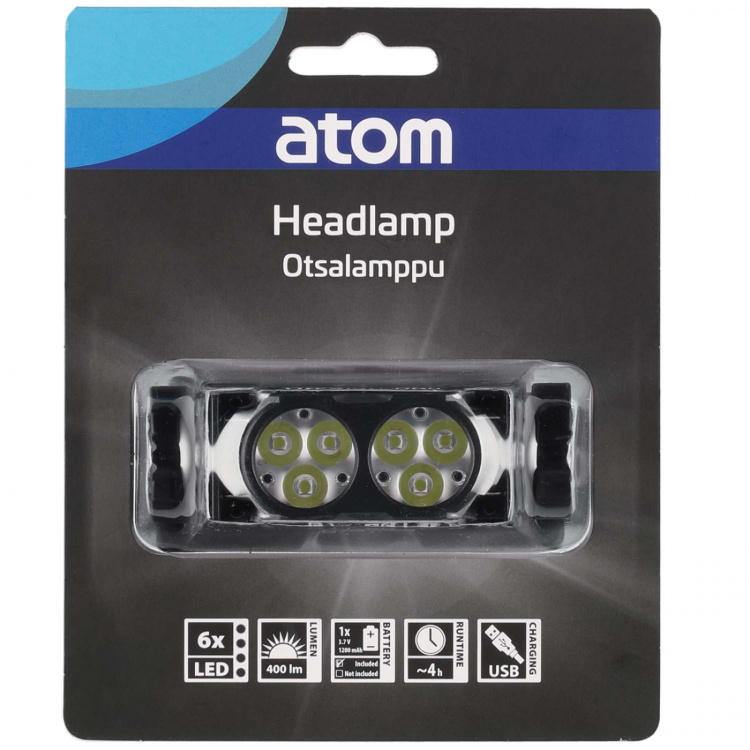 Atom Pannlampa Star Svart 400 lm