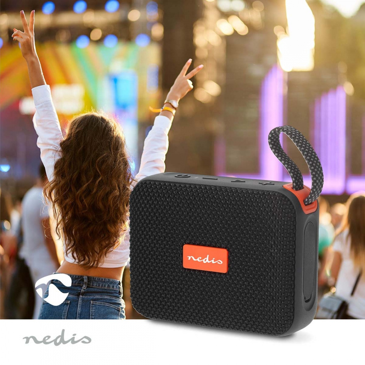 Nedis Bluetooth® Högtalare | 360 min | Handhållen design | 10 W | Mono | Hem / Portable / Utomhus | Orange / Svart