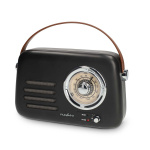Nedis FM-radio | Portabel design | Bluetooth® / FM | Accu Powered / USB ström | Analog | 10 W | Bluetooth® | Svart