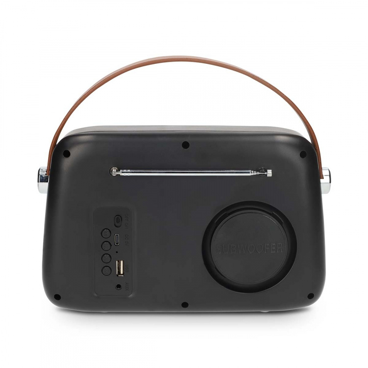Nedis FM-radio | Portabel design | Bluetooth® / FM | Accu Powered / USB ström | Analog | 10 W | Bluetooth® | Svart