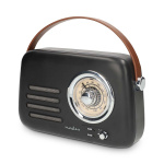 Nedis FM-radio | Portabel design | Bluetooth® / FM | Accu Powered / USB ström | Analog | 10 W | Bluetooth® | Svart