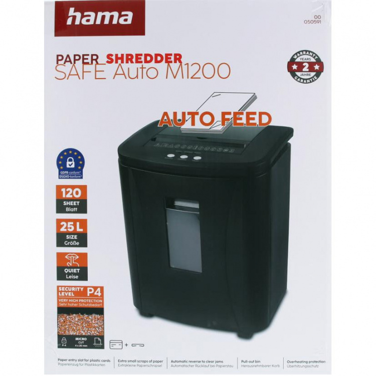 Hama Dokumentförstörare Safe Auto M1200
