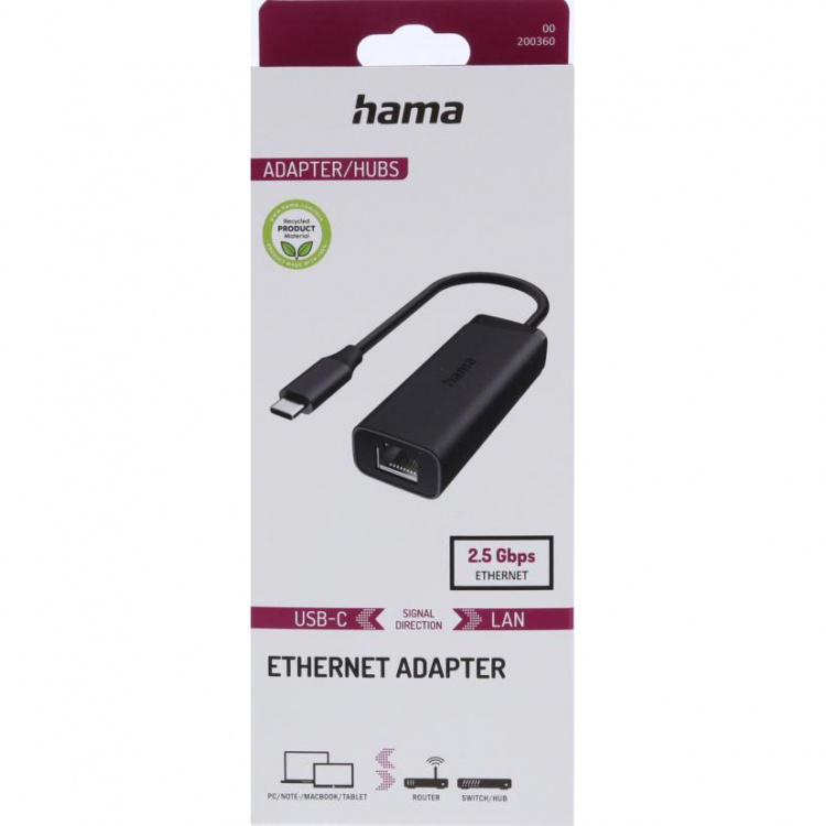 Hama Nätverksadapter USB-C 3.0 RJ45/LAN