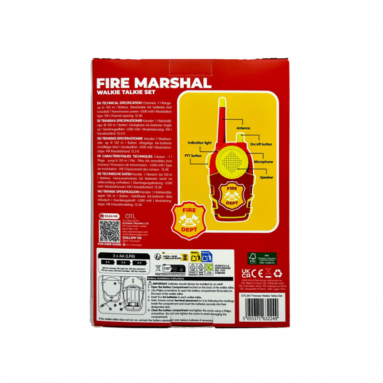 OTL Walkie Talkie Brandman Upp Till 150m Räckvidd