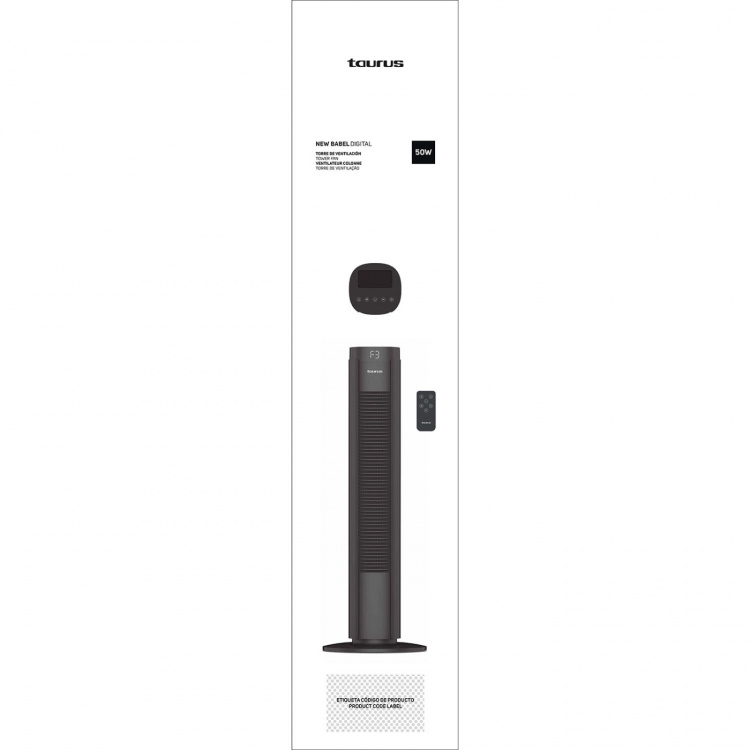 Taurus Fläkt New Babel Digital Svart 76cm