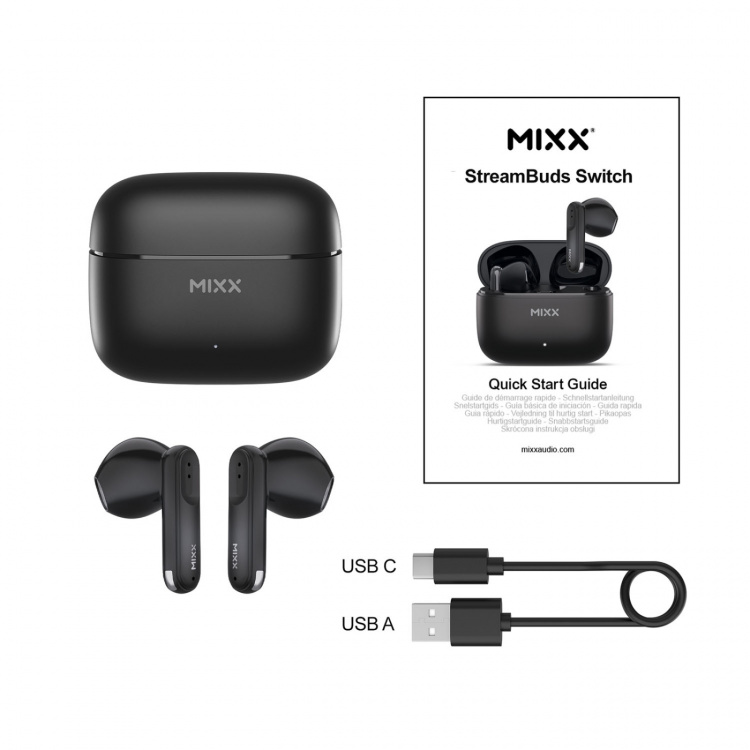 MIXX Hörlurar Switch A7 In-Ear Tws Svart