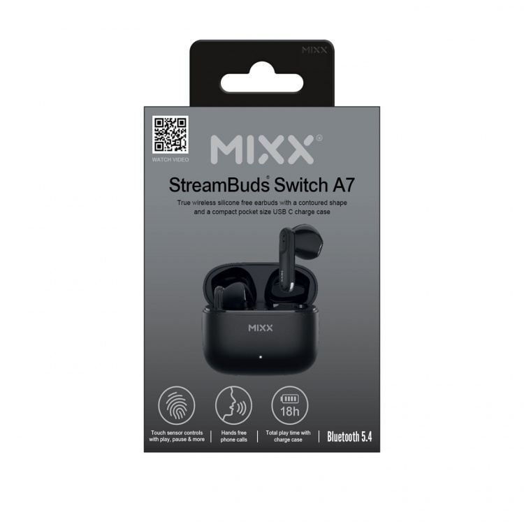 MIXX Hörlurar Switch A7 In-Ear Tws Svart