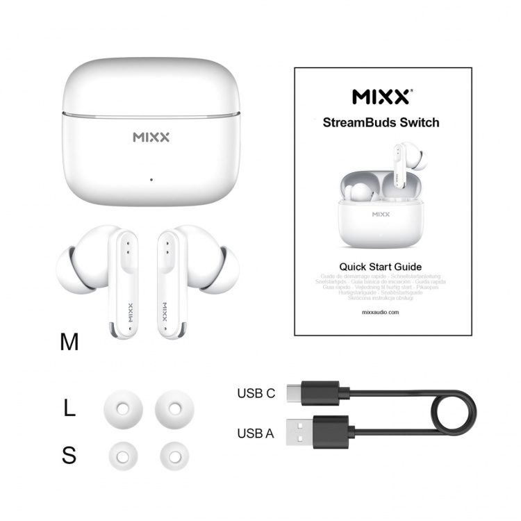 MIXX Hörlurar Switch S7 In-Ear Tws Vit