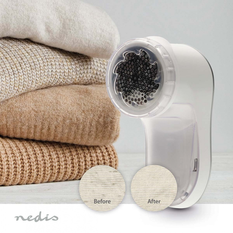 Nedis Luddborttagare | Built-In Lithium-Ion | Dukar / Textile | Vit