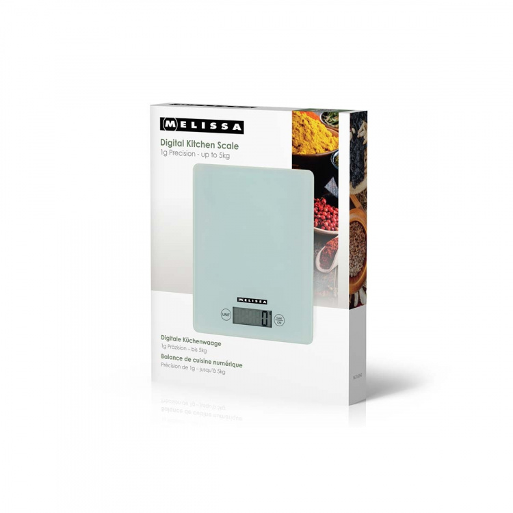 MELISSA Digital köksvåg | Härdat glas | LCD-display | Max. 5 kg | Tarafunktion | 1 grams steg | Gram / Ounce / Pounds / Milliliter
