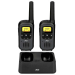 Alecto Walkie-Talkie Set | 2 handenheter | Upp till 7 km | Frekvenskanaler: 16 | PTT / VOX | 35 h standby | Headsetutgång | Svart