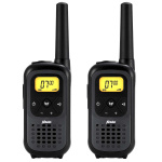 Alecto Walkie-Talkie Set | 2 handenheter | Upp till 7 km | Frekvenskanaler: 16 | PTT / VOX | 35 h standby | Headsetutgång | Svart