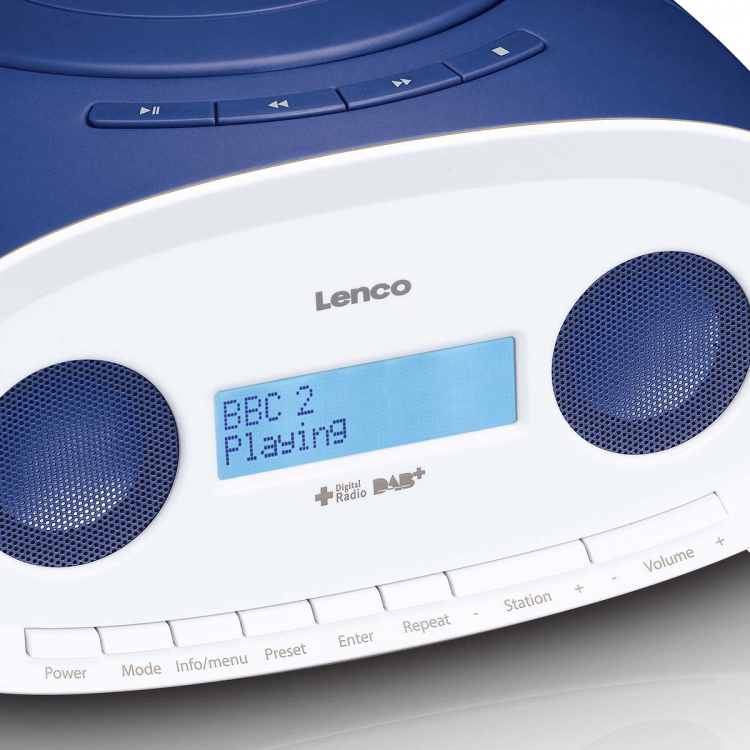 Lenco Bärbar DAB+/FM-radio med CD- och USB-spelare Blå