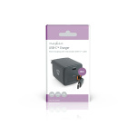 Nedis Väggladdare | Med indragbar kabel | 30 W | GaN | PD3.0 30W | 1.5 / 2.0 / 2.5 / 3.0 A | Antal utgångar: 1 | USB-C™ | USB-C™ utdragbar kabel | 0.75 m | Automatiskt val av Spänning | Svart