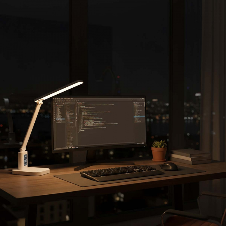 Nedis LED Bordslampa | Dimbar | Integrerad spegel | 3 Ljuslägen | 220 lm | Uppladdningsbara | Dimmer - På enhet | Vit