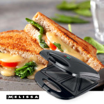MELISSA Sandwich Maker | 750 W | Sandwichplattor | Automatisk temperaturkontroll | Non-stick-beläggning | Svart