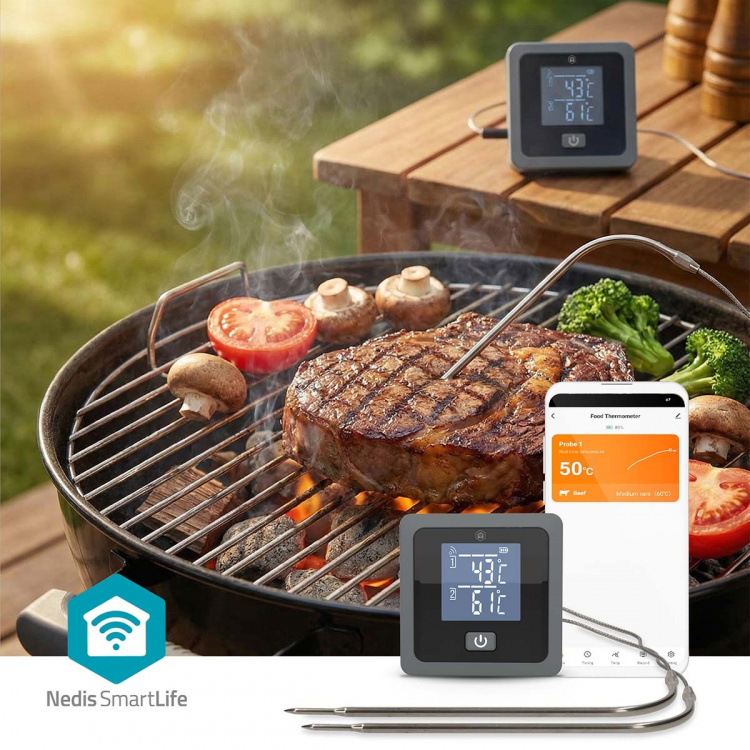 Nedis SmartLife Meat Thermometer | Bluetooth | 2 Probes