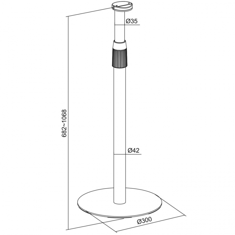LogiLink Golvstativ Sonos Era 100 / Era 300 682-1068 mm Vit