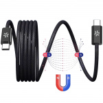 Celly USB-C Kabel 60W Magnetisk Flätad 1m Svart