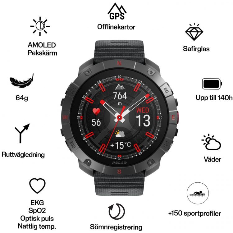 Polar Grit X2 Pro TI LTHR BRNZ M/L