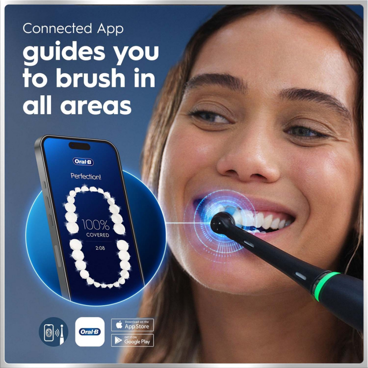 Oral B Eltandborste iO6 Black Lava, 1 Extra Refill