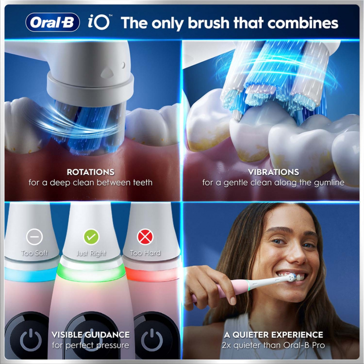 Oral B Eltandborste iO6 Series Pink Sand Sensitive, 1 Extra Refill