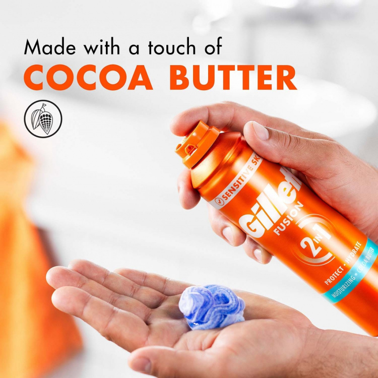 Gillette Rakgel Fusion Ultra Moist, Återfuktande för män med Kakaosmör, 200ml