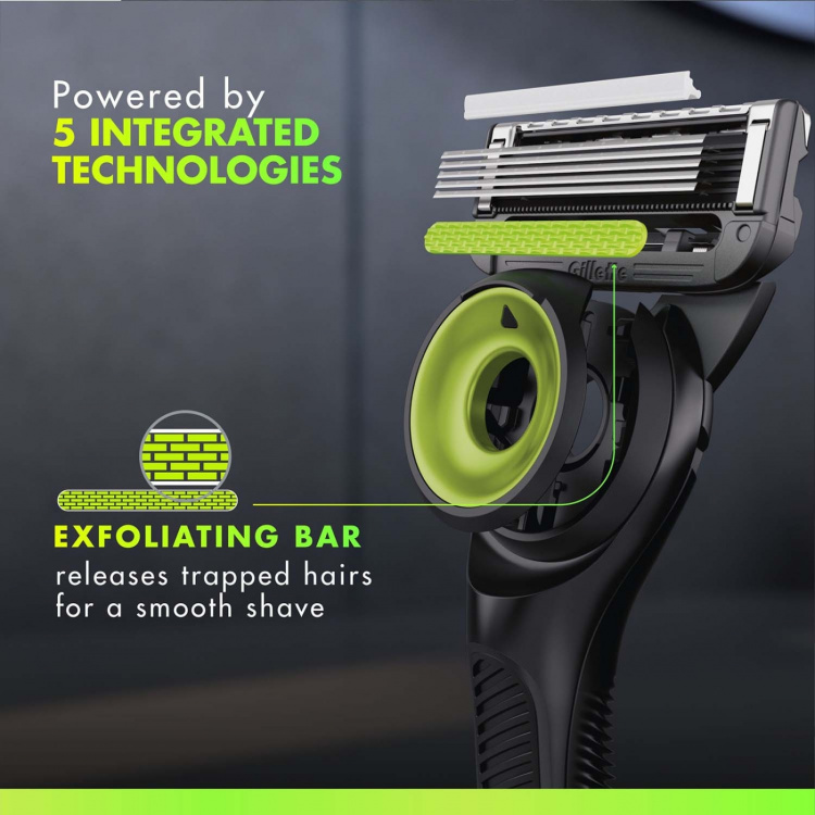 Gillette Rakhyvel Labs 1st rakblad + Magnetiskt ställ Neon Night