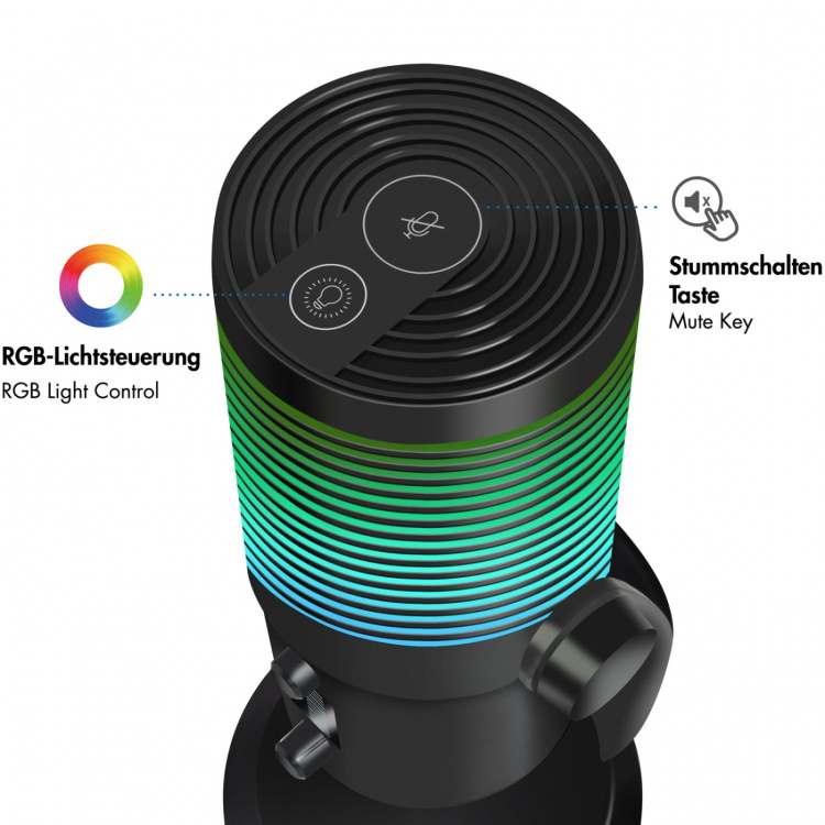 LogiLink Mikrofon USB Riktad/Rundstrålande NRC RGB Svart