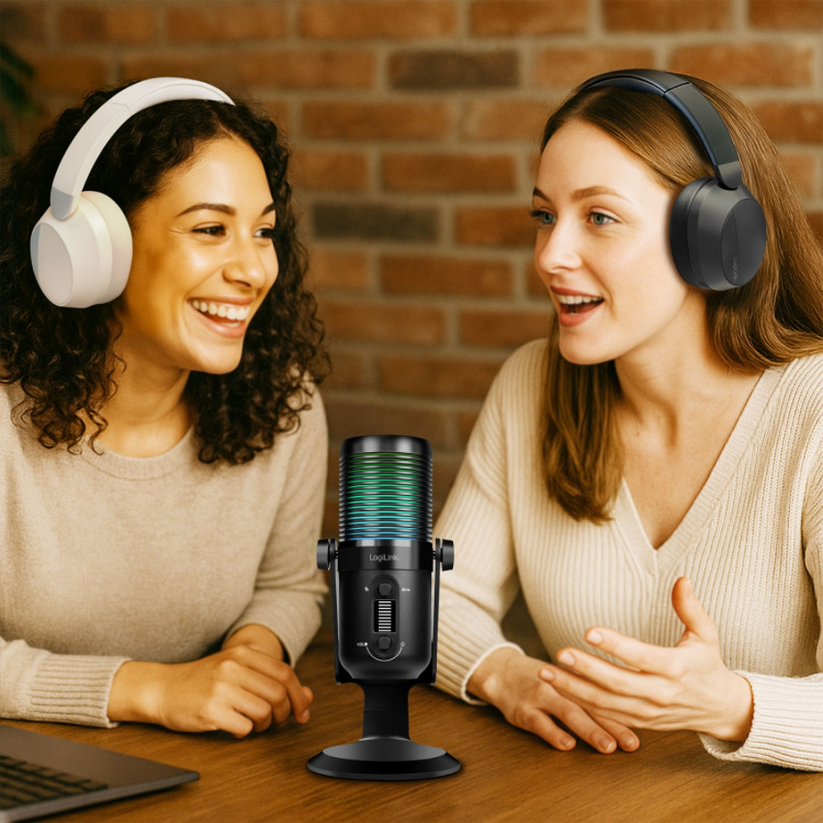 LogiLink Mikrofon USB Riktad/Rundstrålande NRC RGB Svart