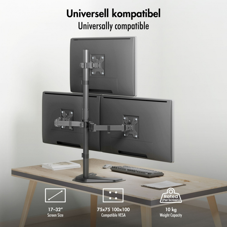 LogiLink Monitorfäste/fot Trippel 17-32